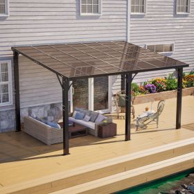 14x10 FT Hardtop Gazebo, Heavy Duty Outdoor Pergola with Tinted Polycarbonate Roof, UV & Snow Resistant, Rustproof Aluminum Frame – For Patio, Ba