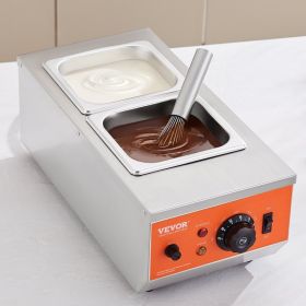 Chocolate Tempering Machine, 9 Lbs 2 Tanks Chocolate Melting Pot With TEMP Control 86~185F, 800W Stainless Steel Electric Commercial Food Warmer