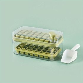 1pc Large Size 32/64 Slots Ice Mold Ice Tray Tray With Lid Ice Delivery Shovel; Creative 2-in-1 Ice Tray Mold And Storage Box One-click For Ice E