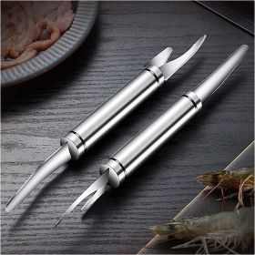 2pcs; 5 In 1 Multifunctional Shrimp Line Fish Maw Knife; Stainless Steel Portable Shrimp Cleaner Knife; Household Shrimp Line Knife; Fish Scale P