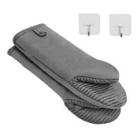 Oven Mitts, Mini Oven Mitt Set with Non-Slip Silicone Strips, High Heat Resistant to 500Fahrenheit