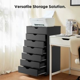 Storage Cabinet Dressers with Wheels Mobile Organizer Drawers for Office, Bedroom, Home (Option: Black/7 Drawers)