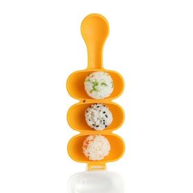 Rice Ball Mold, Shake Sushi Maker Mold, DIY Onigiri Making Tool For Kids, Food Grade Plastic Sushi Mold Kit (Option: Yellow)