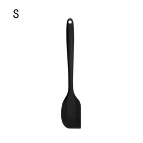 1pc All-in-one High-quality Silicone Scraper Baking Tool; Heat-resistant Silicone Scraper; Cream Cake Spatula; Baking Shovel Knife 8.27inch/11.02 (Color: Black, size: small)