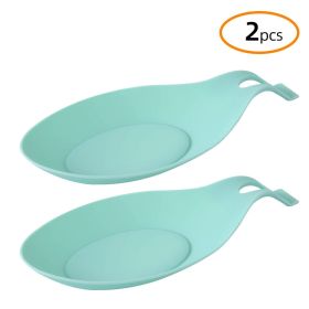 1/2pcs Silicone Utensil Rest With Drip Pad For Multiple Utensils; Heat-Resistant; Spoon Rest & Spoon Holder For Stove Top; Kitchen Utensil Holder (size: 2pcs-Kitchen Mat Green)
