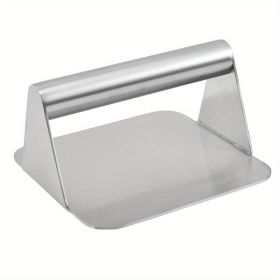 1pc; Burger Press; 304 Stainless Steel Meat Press; Round Or Square Burger Smasher; Grill Press Perfect For Kitchen Accessories; Home Kitchen Item (Material: All Steel Square Meat Press)