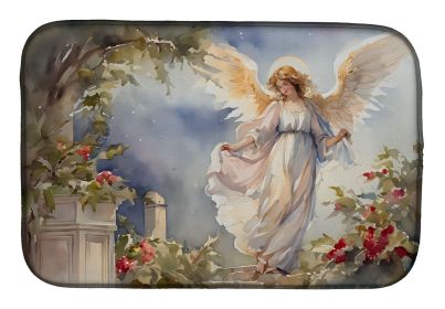 Christmas Angel Dish Drying Mat Absorbent Dish Drying Mat Pad for Kitchen Counter Dish Drainer Mat for Countertop, 14 x 21", Multicolor (Default: Default)