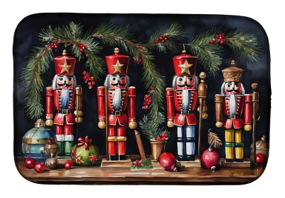 Christmas Nutcrackers Dish Drying Mat Absorbent Dish Drying Mat Pad for Kitchen Counter Dish Drainer Mat for Countertop, 14 x 21", Multicolor (Default: Default)